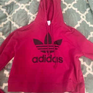 Pink Adidas cropped hoodie